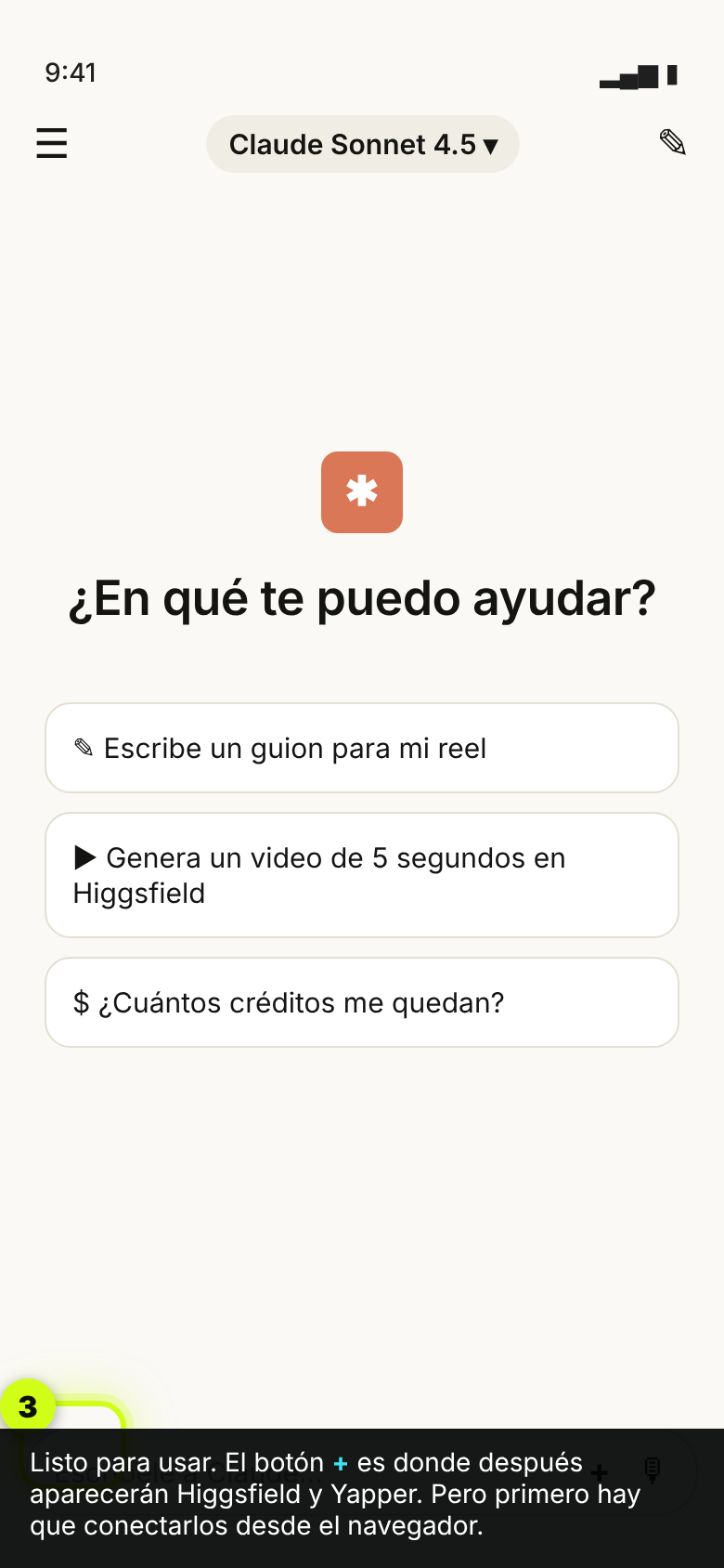 Chat de Claude en Android con el botón más resaltado